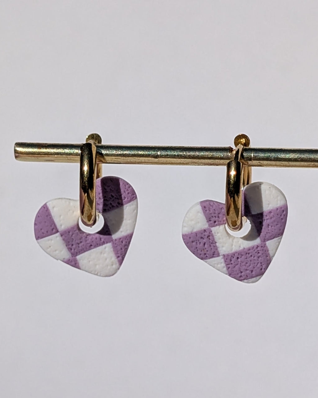 Purple Checkered Heart