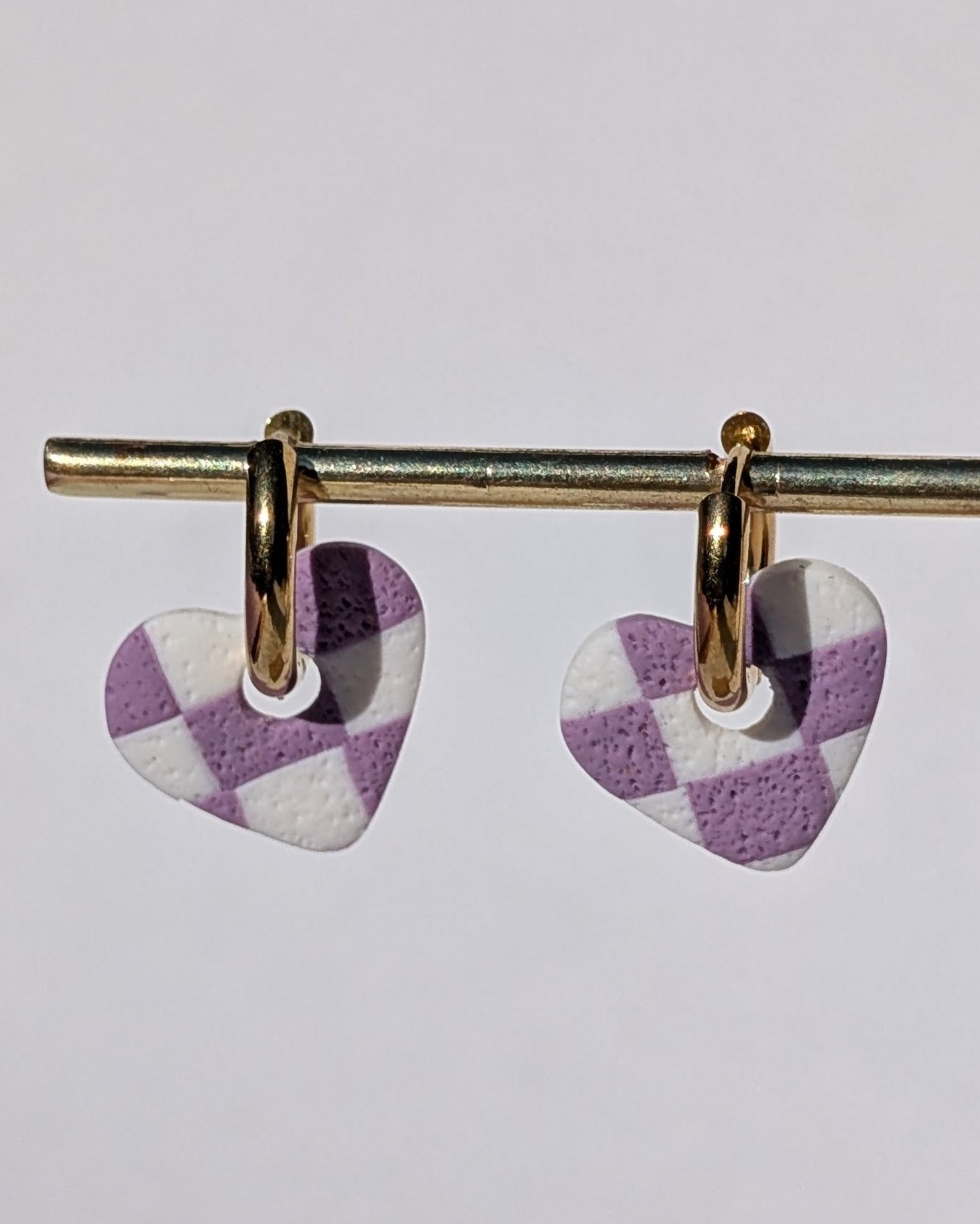 Purple Checkered Heart